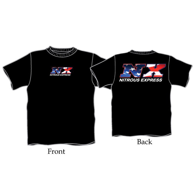 NITROUS EXPRESS XX Large Black NX American Flag Shirt XXL 2XL