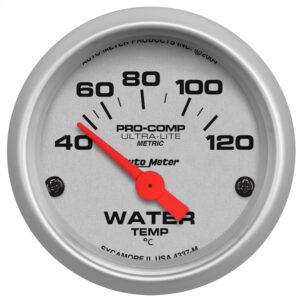 AUTOMETER 2 1/16 Inch Electric Water Temperature Gauge, 40 to 120 ° C, Ultra-Lite