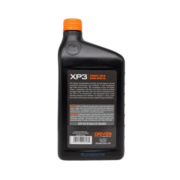 DRIVEN XP3 10W30 Synthetic Race Engine Oil 1 Quart - REAR