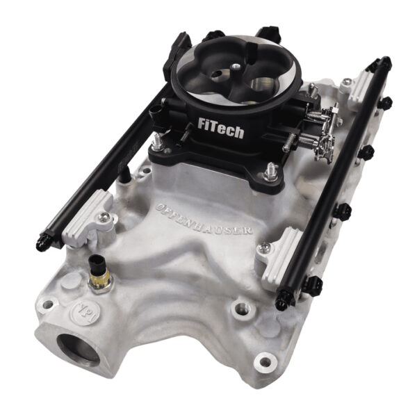 FITECH Ultra Port 750 Horsepower S B F, Offenhauser V P I, Port E F I System, 4150 Flange, Black Finish Throttle Body, 3-Bar T M A P