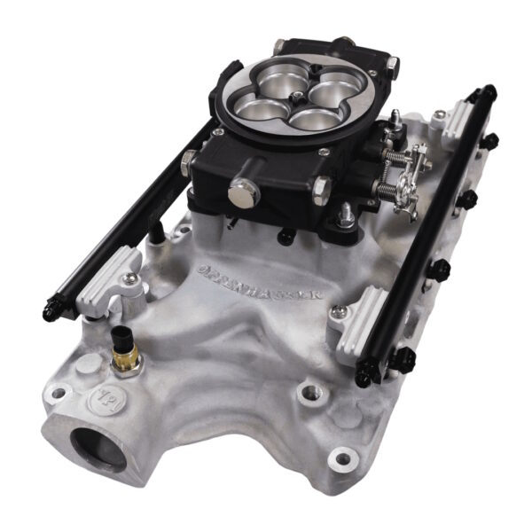 FITECH Ultra Port 750 Horsepower S B F, Offenhauser V P I, Port E F I System, Classic Black 4150 Throttle Body, 3 Bar T M A P