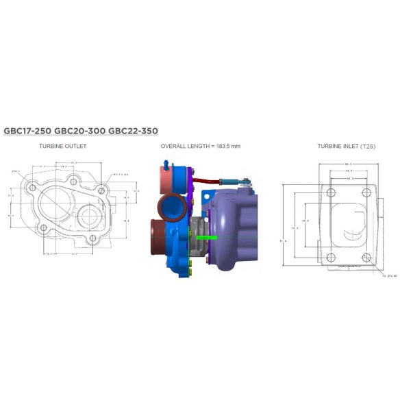 GARRETT Boost Club Line Turbo G B C 20 - 300, H P: 170-300 - Schematic