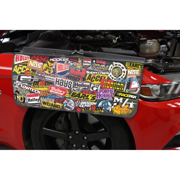 HOLLEY M S D Stickerbomb Protective Fender Cover, 36 Inch x 26 Inch, Draped over a car