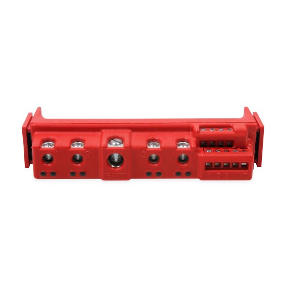 M S D 5 to 20 Volt 80 Amp Stand Alone Solid State Relay Block, 4 x 20 Amps, Red - Screw Connectors