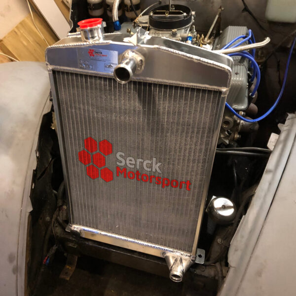 SERCK Performance Aluminium Radiator for Ford Popular with Rover V 8 Engine - Fitted