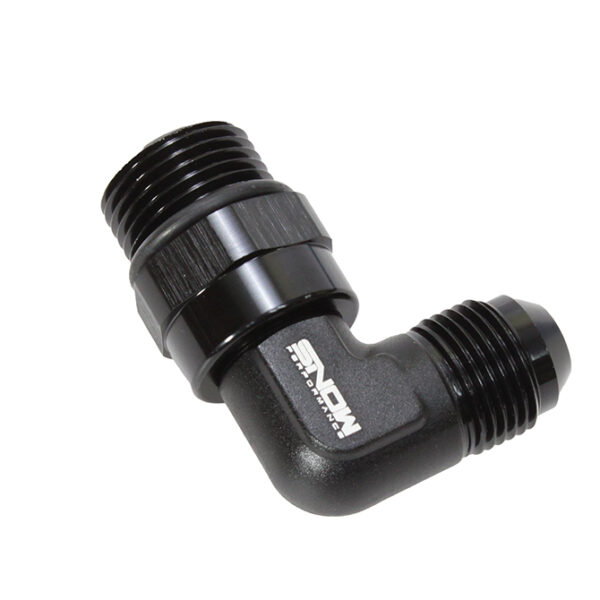 Snow Performance -10 Orb To -8 AN 90 Degree Swivel Fitting (Black)